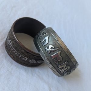 Pair of Tibetan prayer cuffs